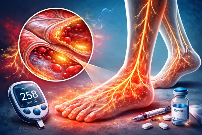 How diabetes causes nerve damage?